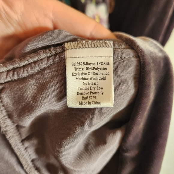 Johnny Was Mini Knee Length Elegant Dress Velour Velvet Silk Blend Gray Small S - Picture 9 of 13